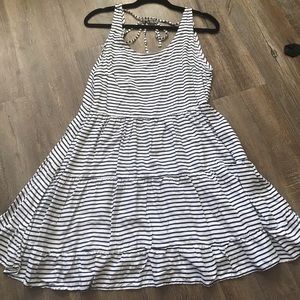 H&M dresses Navy blue & white striped dress